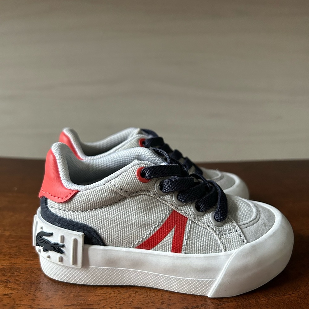 NWOT Lacoste Red and Gray Sneakers